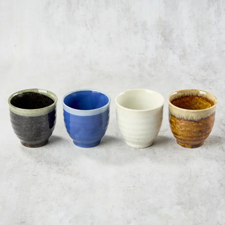Set of 4 tea cups, φ 7.6 cm, assorted colors