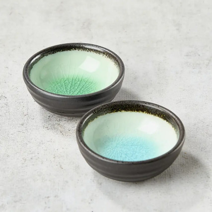 3 Round cups for soy sauce or appetizers