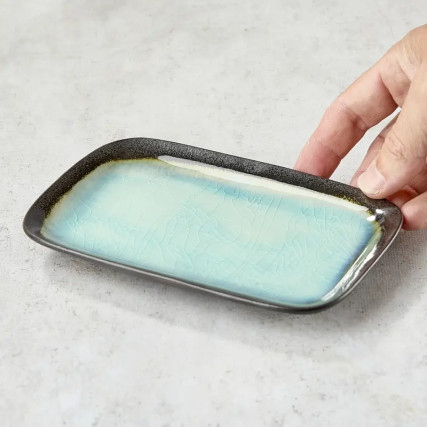 Plăcuță de sushi ceramică și sticlă de email 