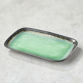 Piastra di sushi ceramica e colore ambrato in vetro smaltato