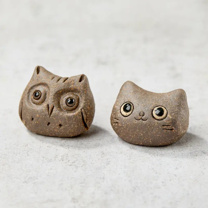 Handcrafted chopstick rest, cat's head