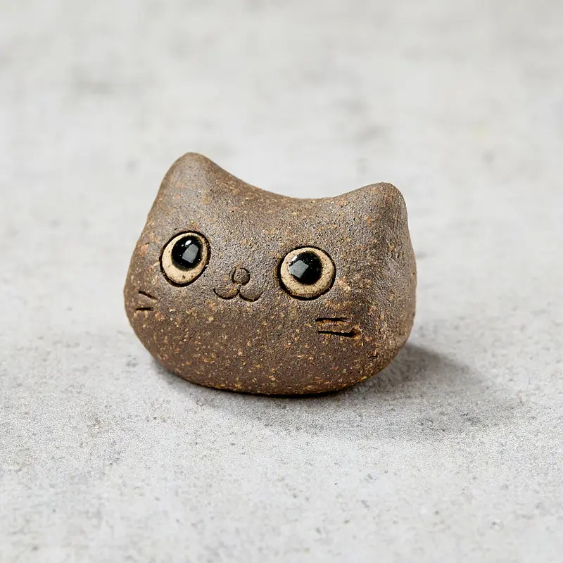 Rusten handgemaakt, katkat's hoofd 