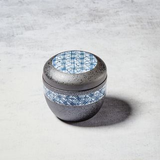 Skål i Chawan-Mushi, svart kristallmönster