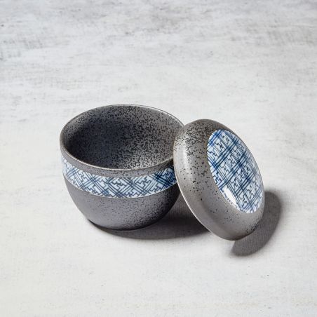 Bol à chawan-mushi, motif black crystal