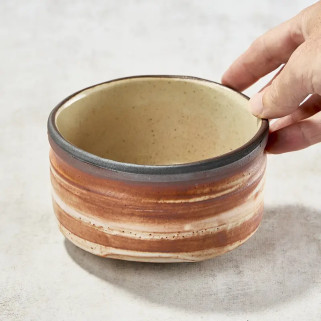 Matcha tea bowl, AKASHINO pattern