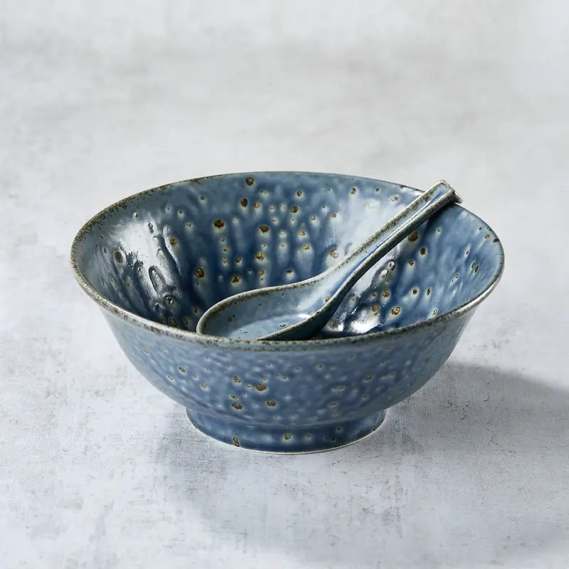 Bowl cutia în Ramen Premium 21 × 8,7 și lingura dvs., Sabikobiki 1200ml