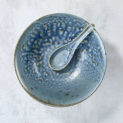 Bowl Bowl in Ramen Premium Artisanal and its matching spoon, 1200 ml