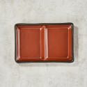Vermilion lacquered soy sauce and condiment dish
