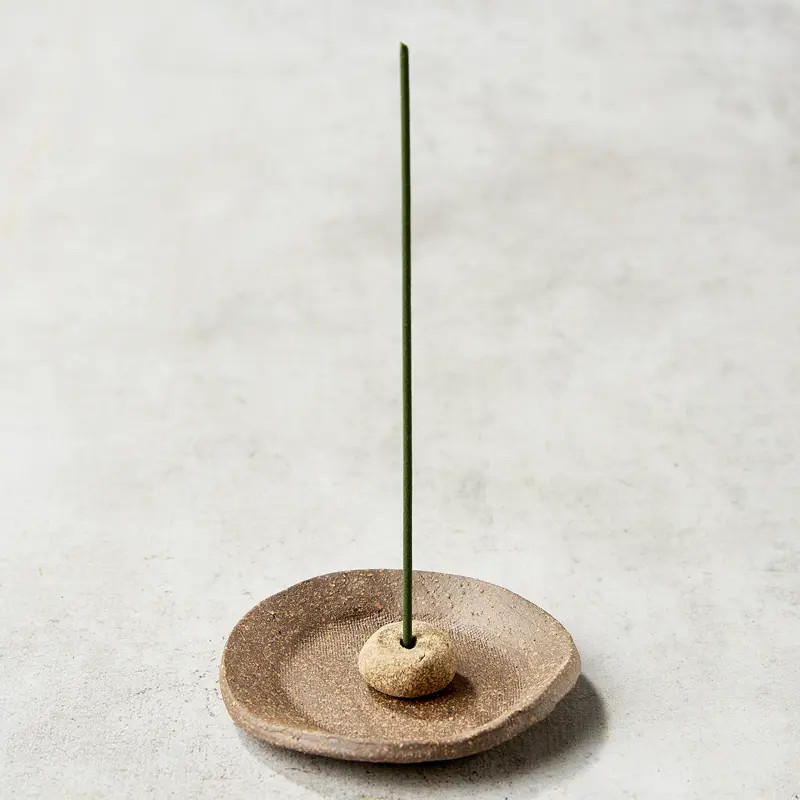 Handcrafted incense cup, roll pattern