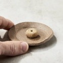 Handcrafted incense cup, roll pattern