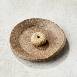 Handcrafted incense cup, roll pattern