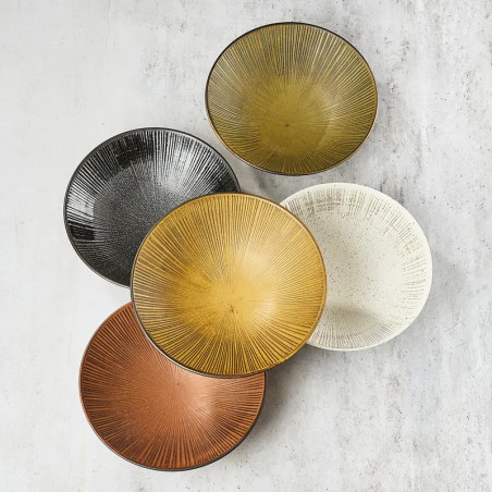 Japoński talerz Udon / Somen - Porcena 21,4 cm - Membachi