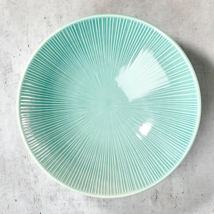 Japanilainen levy Udon / Somen - Posliini 21,4cm - Membachi