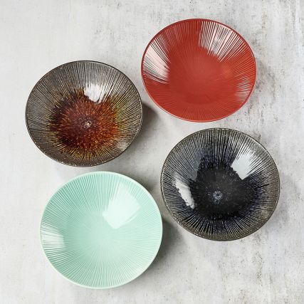 Japoński talerz Udon / Somen - Porcena 21,4 cm - Membachi