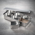 6 Mini rectangular seasoning vat with lid and container