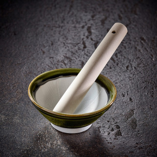 Small Suribachi mortar and its Surikogi pestle Pestles and mortars