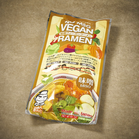 Ramen Vegan e seu caldo com macarrão japonês Miso