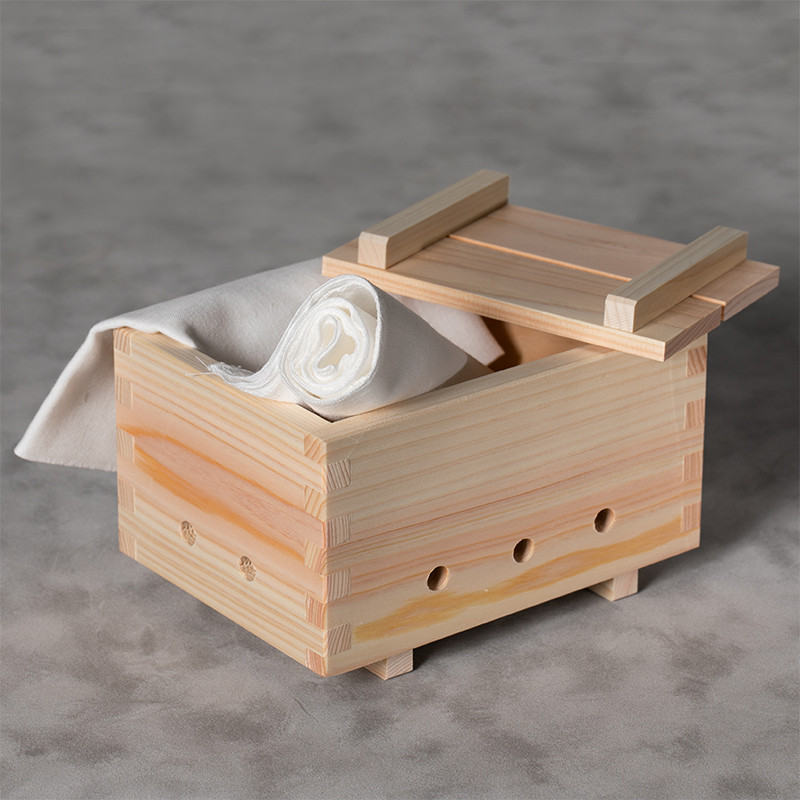 Hinoki cypress wood tofu or rice press