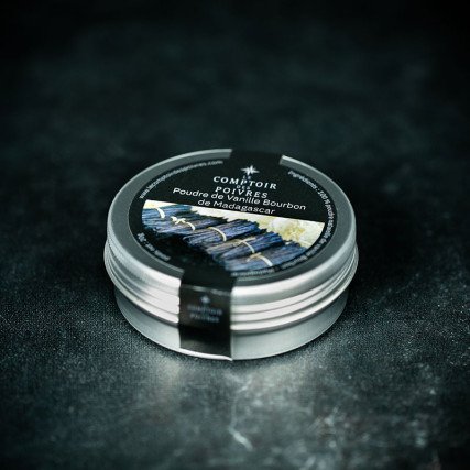 Pure black Bourbon vanilla powder