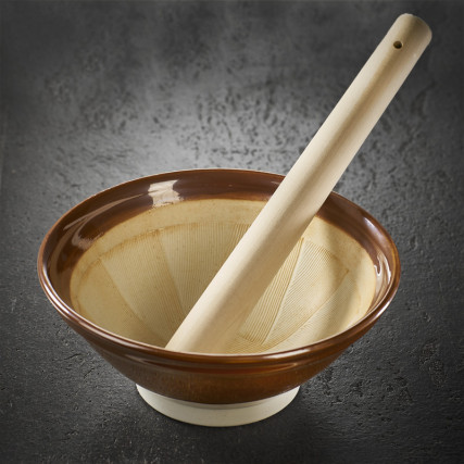 Suribachi mortar and its Surikogi pestle Pestles and mortars