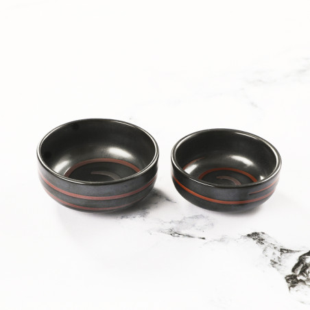 Black matte dish for tsukemono or mise en bouche