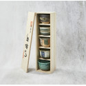 Set of 5 colored sake cups