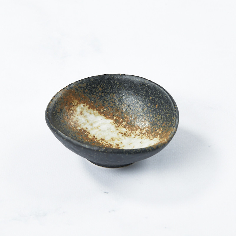 Ochoko Cup met sojasaus, smaakmakers, mijlpaal, zwart Bizen Design