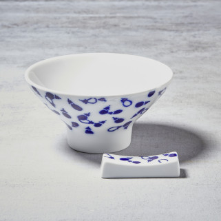 Nikko porcelain, 2 rice bowls + Hemp and daily chopsticks