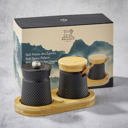 8cm Bali Pepper Mill Set + Prieskonių konteineris