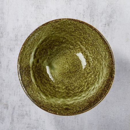 Tigela em Rāmen, Porcelana Minoyaki, Shinryoku Pattern