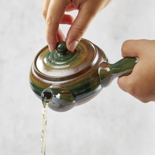 Banko Yaki Teapot Kiusu Hiramaruoribe 270 ml