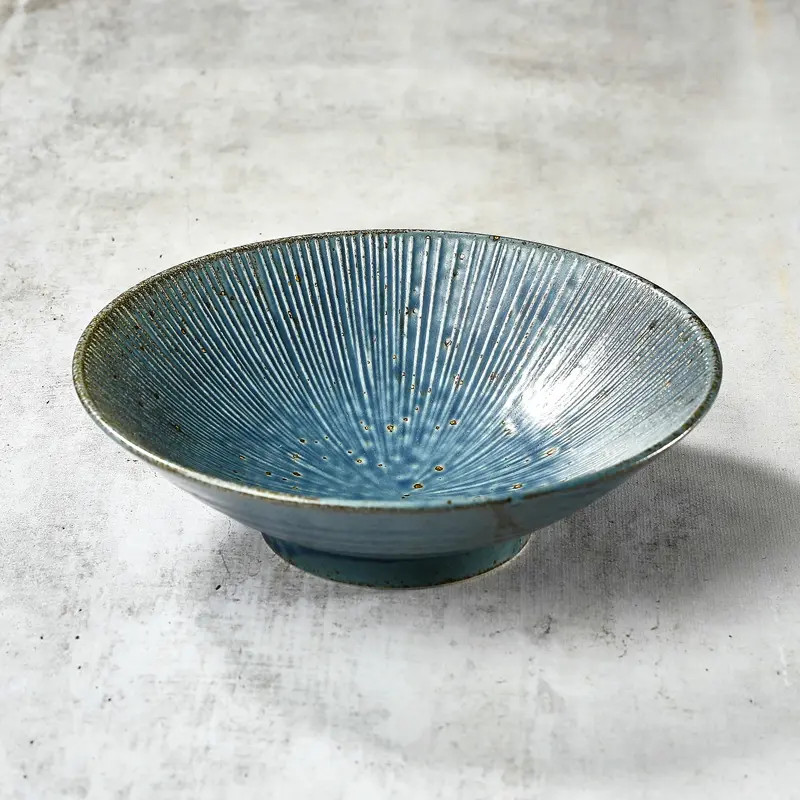 Plaat in Somesen, Udon ... wit verpletterd, Ø 21,4 cm, diepte 5,2 cm