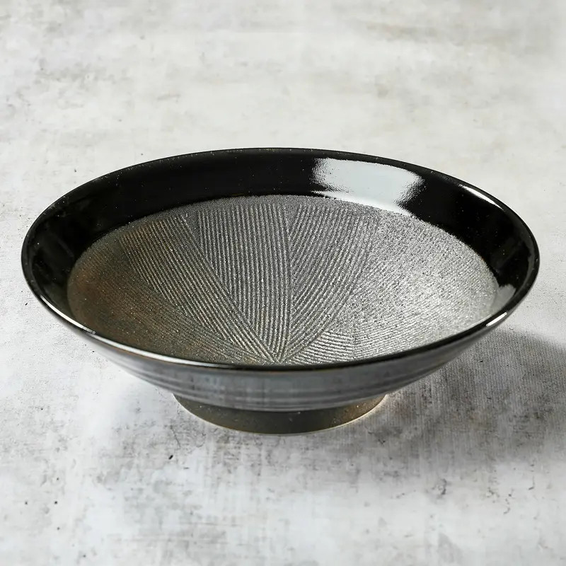 Kushime Membachi Kuroshu Maki plate Ø 24,5 cm, 7.5 cm depth