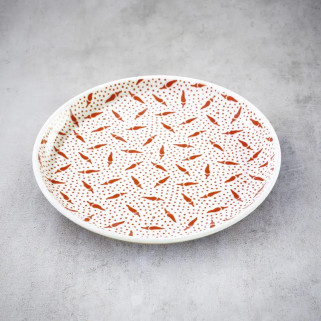 Porselein Nikko, platte plaat 15,5 cm hennep decor