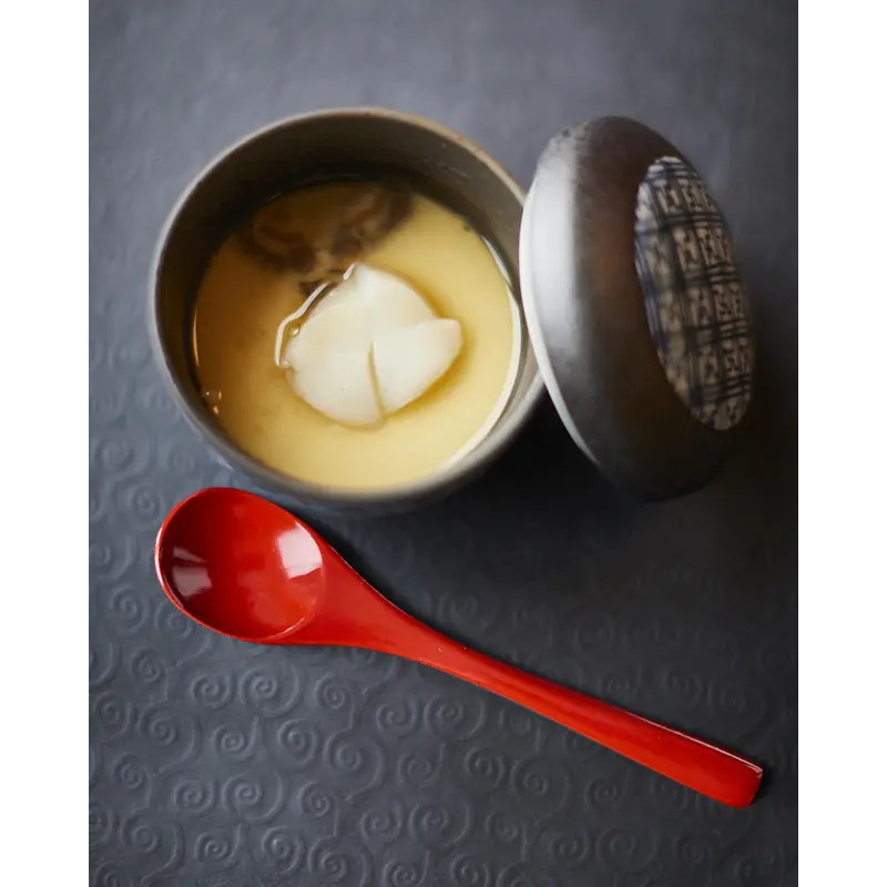 Camphor Wooden Spoon 13 cm Svart for Chawanmushi