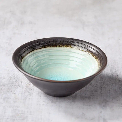 glass enameled ceramic mini bowl 