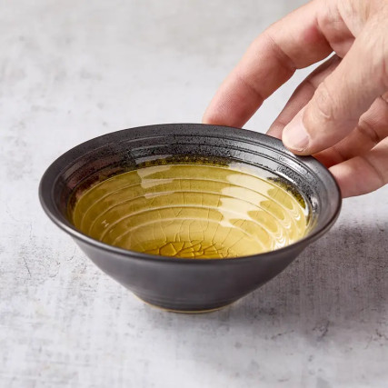 glass enameled ceramic mini bowl 