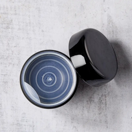 Caixa de chá de Matcha Natsume Ø 5,4 cm, altura 5,4 cm, teste padrão preto 