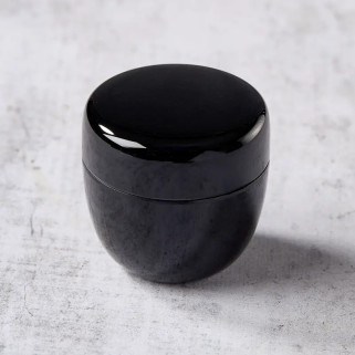 Caixa de chá de Matcha Natsume Ø 5,4 cm, altura 5,4 cm, teste padrão preto 