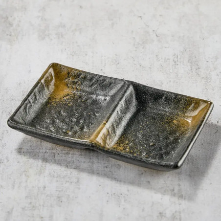 Soy sauce and condiment dish