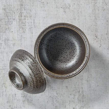 Bowl v Chawan-Mushi, črni vzorec, 145 ml