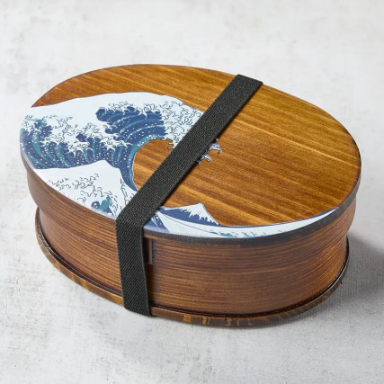 BENTO кутия лакирано кедрово дърво Hokusai, 700 ml, 18013568 mm