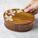 Bento box lakované cedrové dřevo koi vzor, 700 ml, 180 * 135 * 68 mm