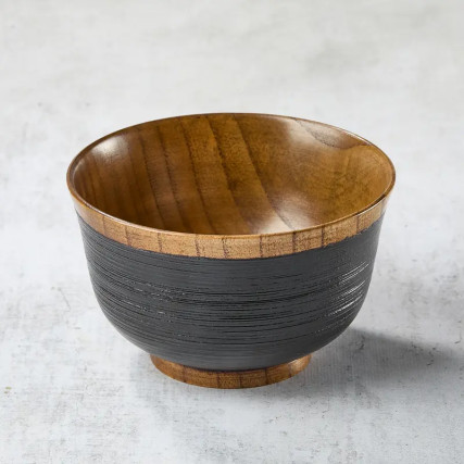 Lackerad Jujube Trä Hakeme Bowl, Vermillon Färg, Ø 128 x 80 mm