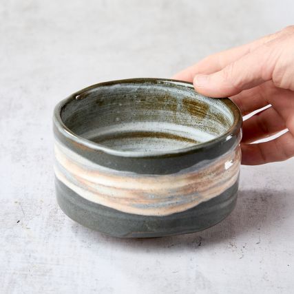 Matcha tea bowl KUMO pattern