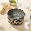 ティーボウル抹茶パターンサンサイ