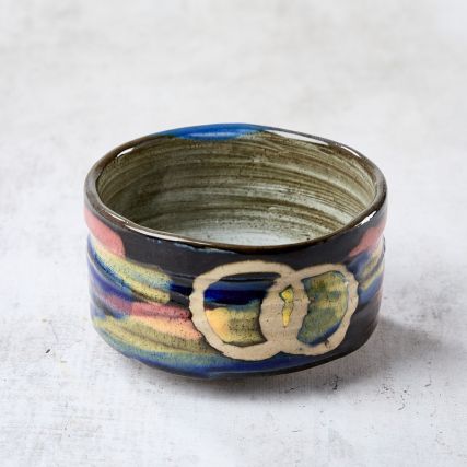 Matcha tea bowl, SANSAI pattern