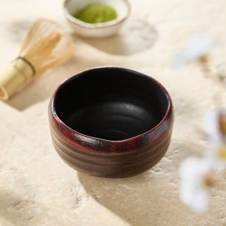 Matcha tea bowl, SIKOKKU SOTOAKAHAKEME pattern