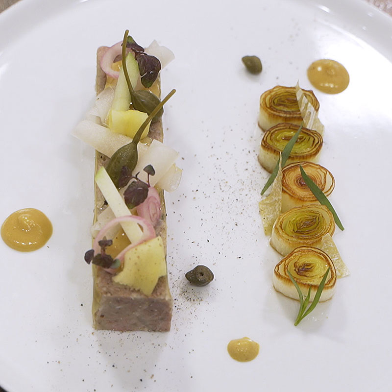 Recette Terrine de tête de veau marbrée au Shiroita kombu